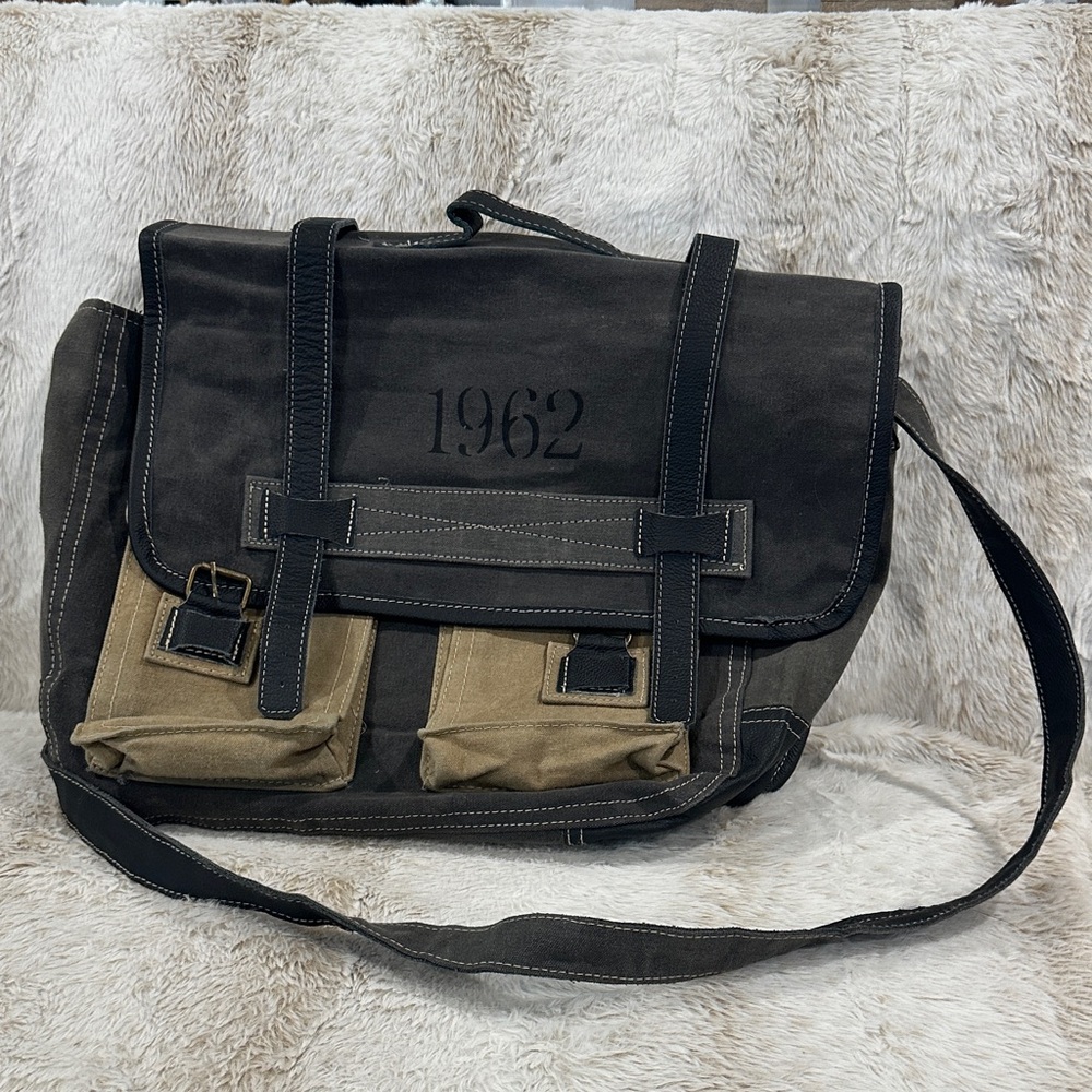 Myra Bag Black and Tan Messenger Bag